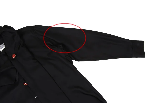 Yohji Yamamoto POUR HOMME Stone Button Stole Design Silk Shirt K-167696_009