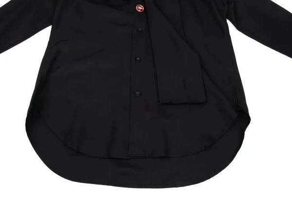 Yohji Yamamoto POUR HOMME Stone Button Stole Design Silk Shirt K-167696_011