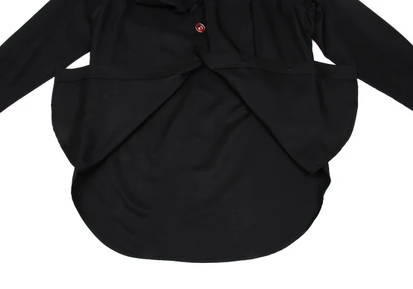 Yohji Yamamoto POUR HOMME Stone Button Stole Design Silk Shirt K-167696_012