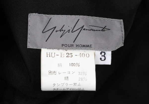 Yohji Yamamoto POUR HOMME Stone Button Stole Design Silk Shirt K-167696_018