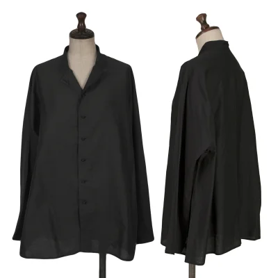 JURGEN LEHL Silk Blended Open-collar Blouse