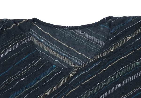 JURGEN LEHL Striped Woven Dolman Short Sleeve Knit K-167702_004