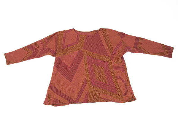 JURGEN LEHL Babaghuri Wool Blend Geometric Weave Top K-167716_002