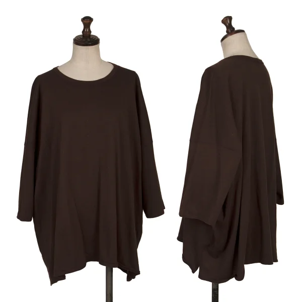 ヨーガンレール ババグーリJURGEN LEHL Babaghuri リネン混アウトシーム7分袖Tシャツ 茶M