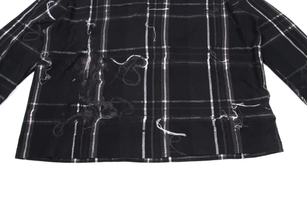 Y's Frayed Check Print Top K-167721_007