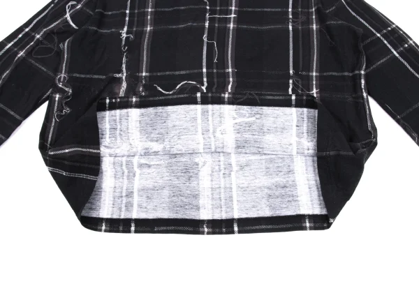 Y's Frayed Check Print Top K-167721_008