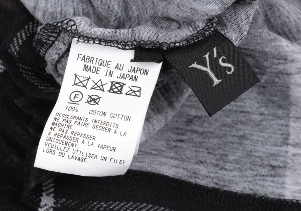 Y's Frayed Check Print Top K-167721_013