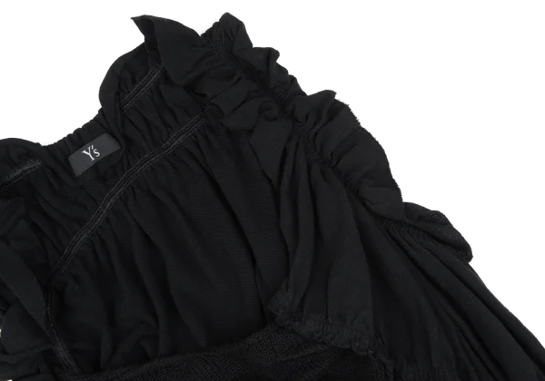 Y's Knit Switching Frill Open-neck Sleeveless Top K-167723_004