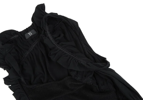 Y's Knit Switching Frill Open-neck Sleeveless Top K-167723_005