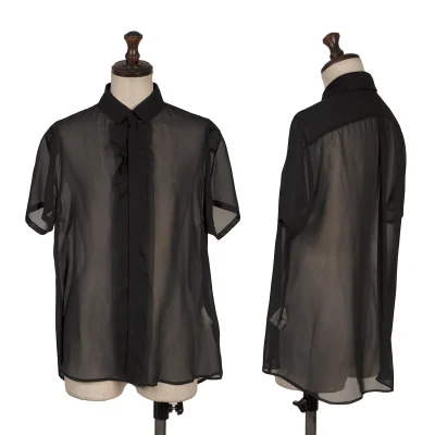 Y's Cut Off See-through Short Sleeve Blouse