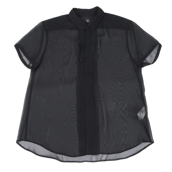 Y's Cut Off See-through Short Sleeve Blouse K-167725_002