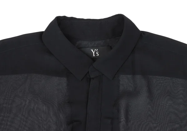 Y's Cut Off See-through Short Sleeve Blouse K-167725_004