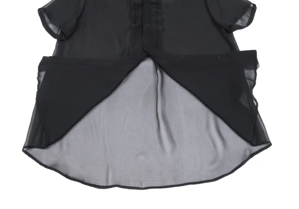 Y's Cut Off See-through Short Sleeve Blouse K-167725_010