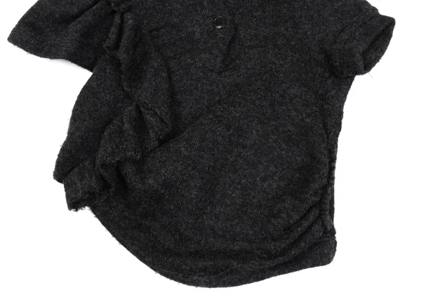 Y's Mohair Blend Frill Knit Polo Shirt K-167727_008