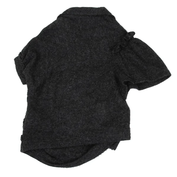 Y's Mohair Blend Frill Knit Polo Shirt K-167727_011