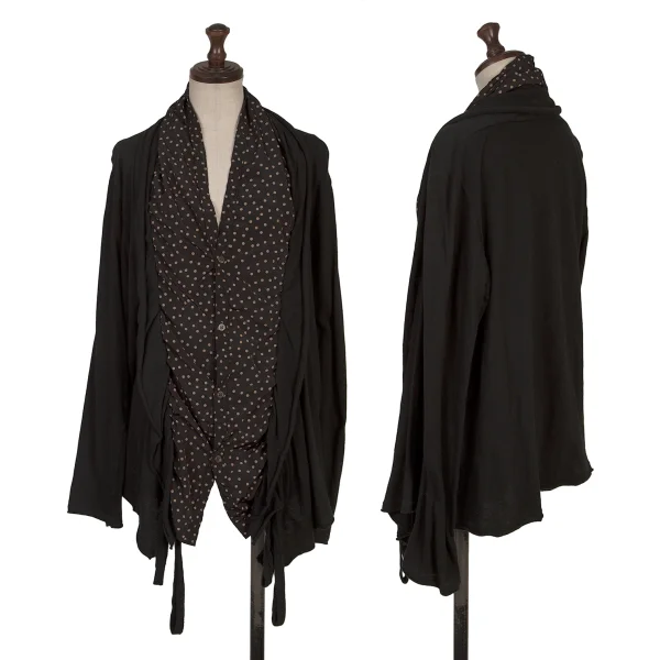 Y's Dot Blouse Docking Top Black,Beige 2 K-167730_001