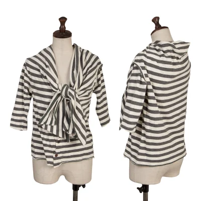 Y's Cotton Knot Neck Half Sleeve Top