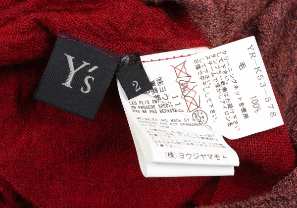 Y's Wrinkled Dolman Wool Knit Cardigan K-167732_014