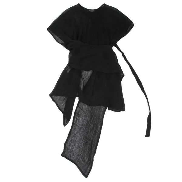 Y's Linen Blend Wrap Design Top K-167733_010