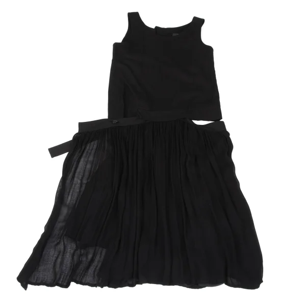 Y's Pleated Wrap Design Sleeveless Dress K-167735_002