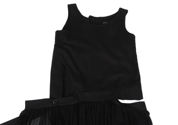 Y's Pleated Wrap Design Sleeveless Dress K-167735_003