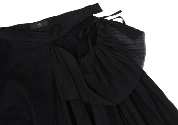 Y's Side Pleated Switching Cotton Skirt K-167739_005