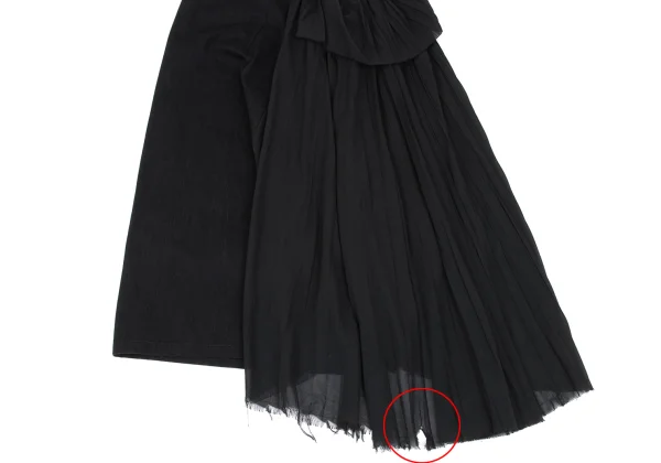 Y's Side Pleated Switching Cotton Skirt K-167739_009