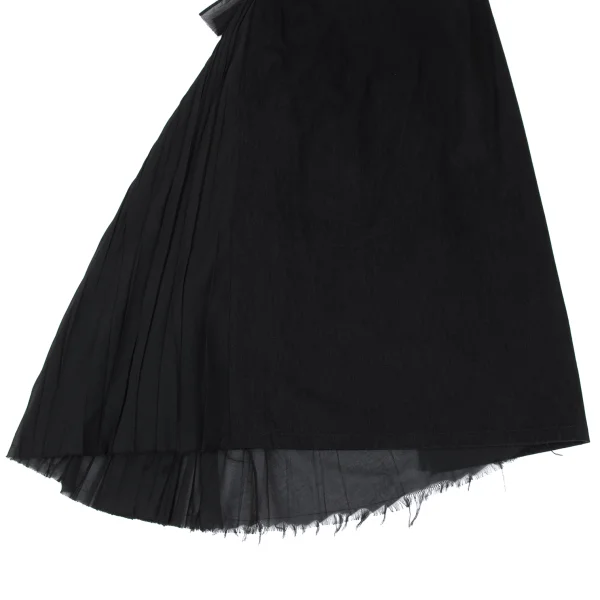 Y's Side Pleated Switching Cotton Skirt K-167739_014