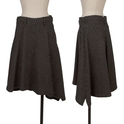 Y's Angora Blend Pin Dot Flare Skirt