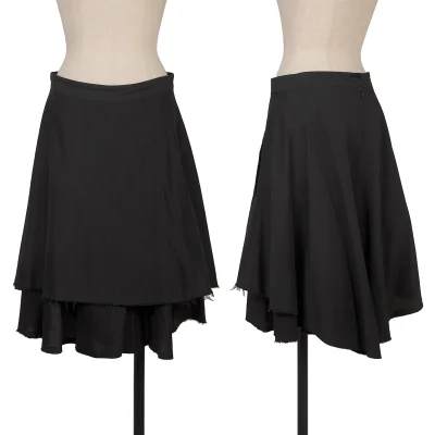 Y's Cupra Cotton Cut-off Hem Skirt