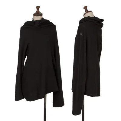 B Yohji Yamamoto Point Logo Print Wool High-neck Knit