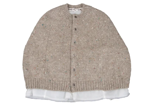 COMME des GARCONS Padded Layered Color-nep Knit Poncho K-167770_002