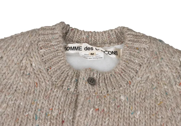 COMME des GARCONS Padded Layered Color-nep Knit Poncho K-167770_003