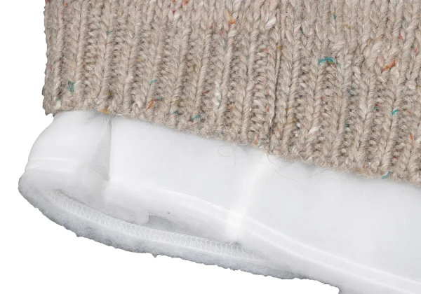 COMME des GARCONS Padded Layered Color-nep Knit Poncho K-167770_006