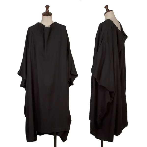 COMME des GARCONS Wool Rayon Square Silhouette Drape Dress Black S-M K-167771_001