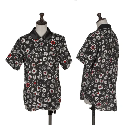BLACK COMME des GARCONS Poly Floral Print Short Sleeve Shirt