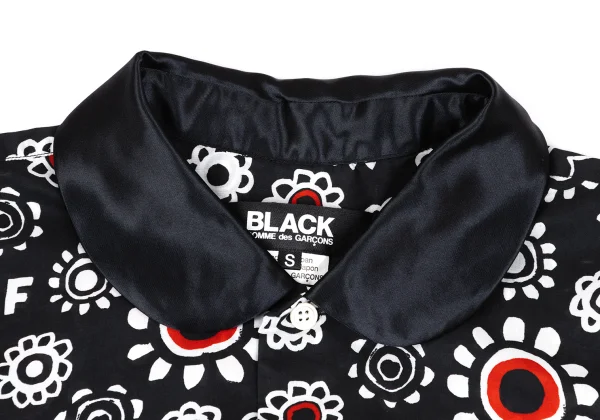 BLACK COMME des GARCONS Poly Floral Print Short Sleeve Shirt K-167779_004