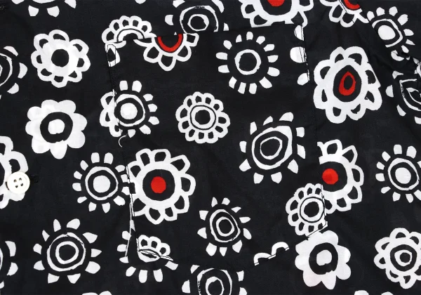 BLACK COMME des GARCONS Poly Floral Print Short Sleeve Shirt K-167779_005