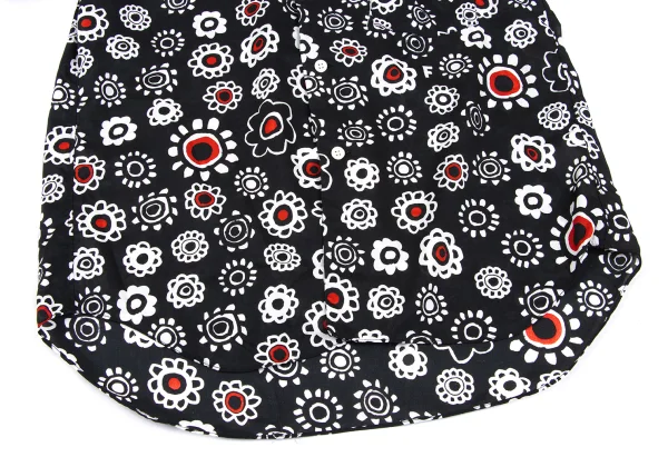 BLACK COMME des GARCONS Poly Floral Print Short Sleeve Shirt K-167779_008