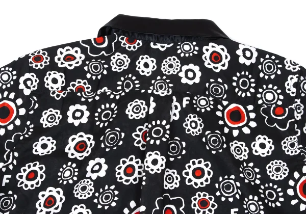 BLACK COMME des GARCONS Poly Floral Print Short Sleeve Shirt K-167779_011
