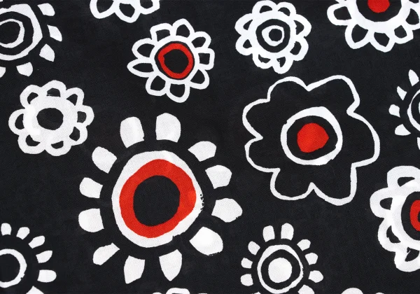 BLACK COMME des GARCONS Poly Floral Print Short Sleeve Shirt K-167779_012