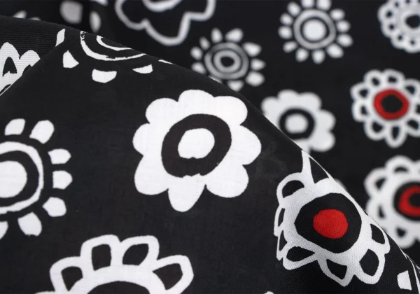 BLACK COMME des GARCONS Poly Floral Print Short Sleeve Shirt K-167779_013