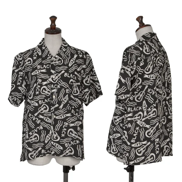 BLACK COMME des GARCONS Cupra Print Short Sleeved Shirt Black,White L K-167780_001
