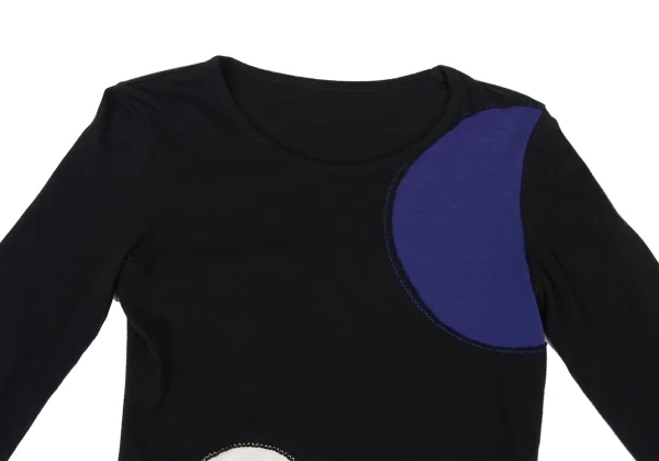 Yohji Yamamoto FEMME Dot Jacquard Zigzag Stitch T-shirt K-167784_003