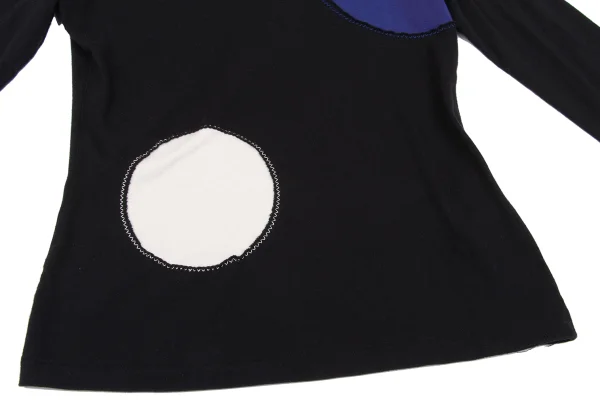 Yohji Yamamoto FEMME Dot Jacquard Zigzag Stitch T-shirt K-167784_008