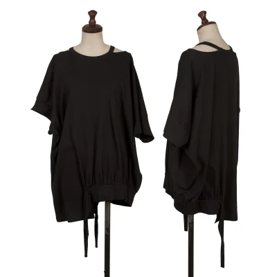 Yohji Yamamoto FEMME Gather Hem Open Shoulder T-shirt