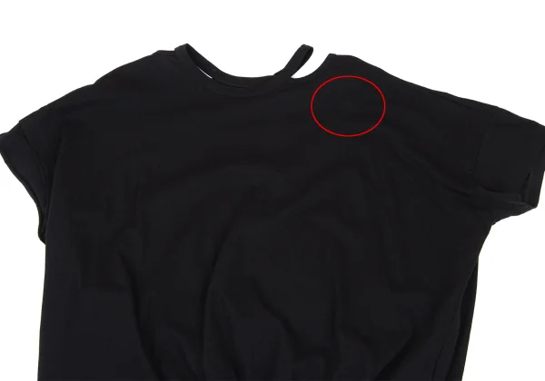 Yohji Yamamoto FEMME Gather Hem Open Shoulder T-shirt K-167786_003