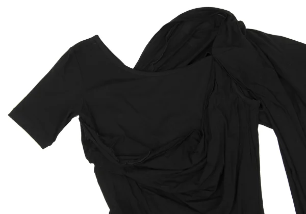 Yohji Yamamoto FEMME Drape Patch Asymmetry Stretch T-shirt K-167788_003