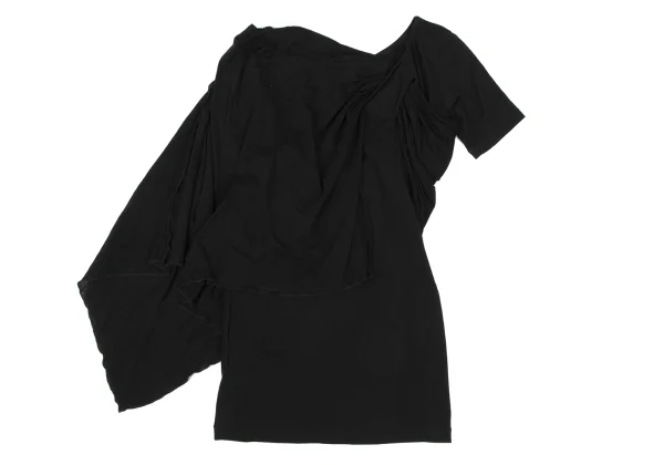 Yohji Yamamoto FEMME Drape Patch Asymmetry Stretch T-shirt K-167788_010