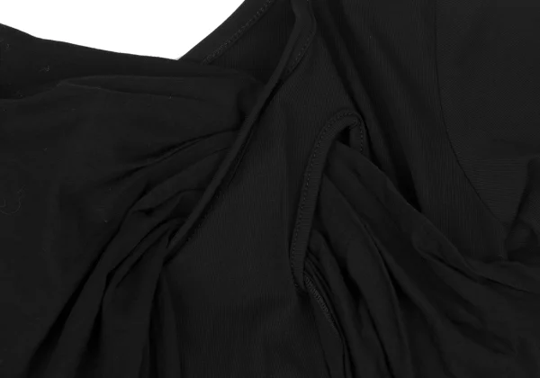 Yohji Yamamoto FEMME Drape Patch Asymmetry Stretch T-shirt K-167788_011
